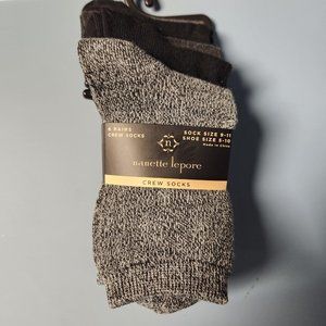 Nanette Lepore 6 Pairs of Crew Socks New
